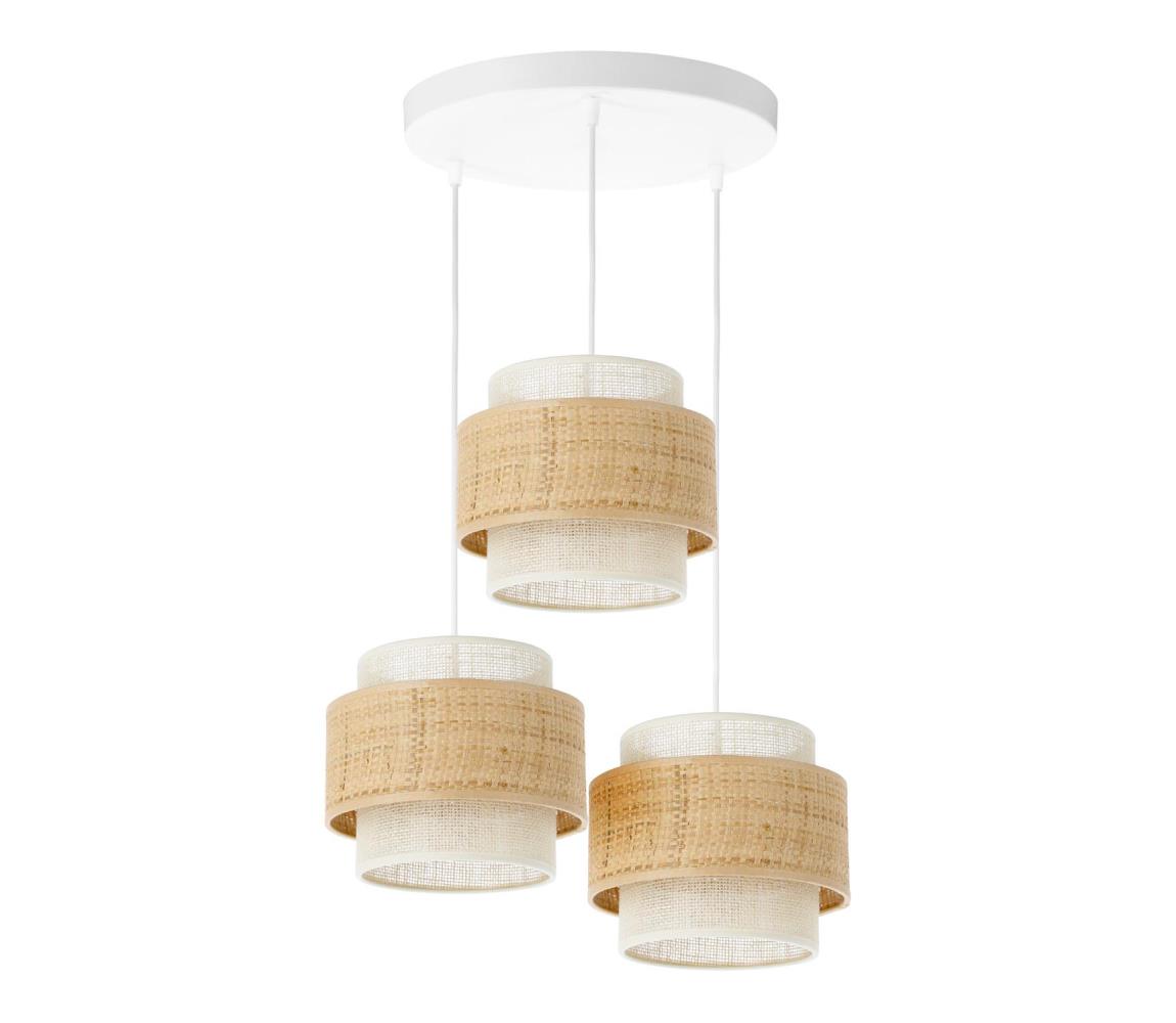 Luster na lane BOHO 3xE27/60W/230V juta/krémová H0176