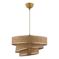 Luster na lane COUPER 1xE27/60W/230V hnedá/lesklý chróm