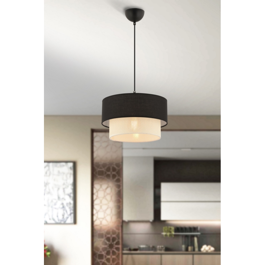 Luster na lane ECHO 1xE27/60W/230V čierna/krémová