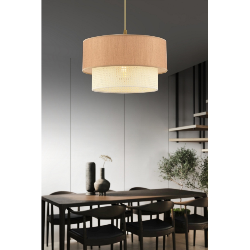 Luster na lane ECHO 1xE27/60W/230V hnedá/krémová
