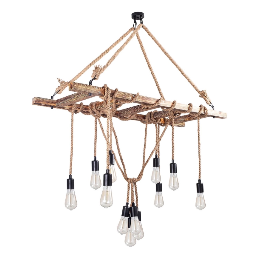 Luster na lane EREBOS 12xE27/40W/230V hnedý