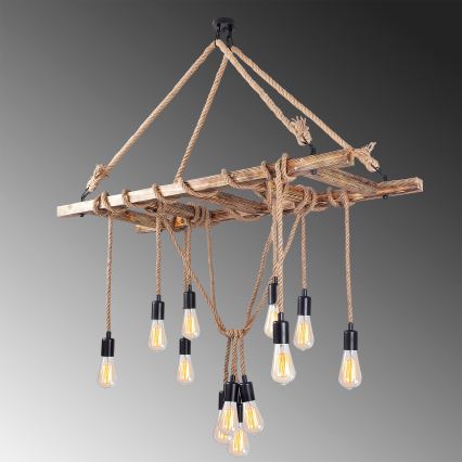Luster na lane EREBOS 12xE27/40W/230V hnedý