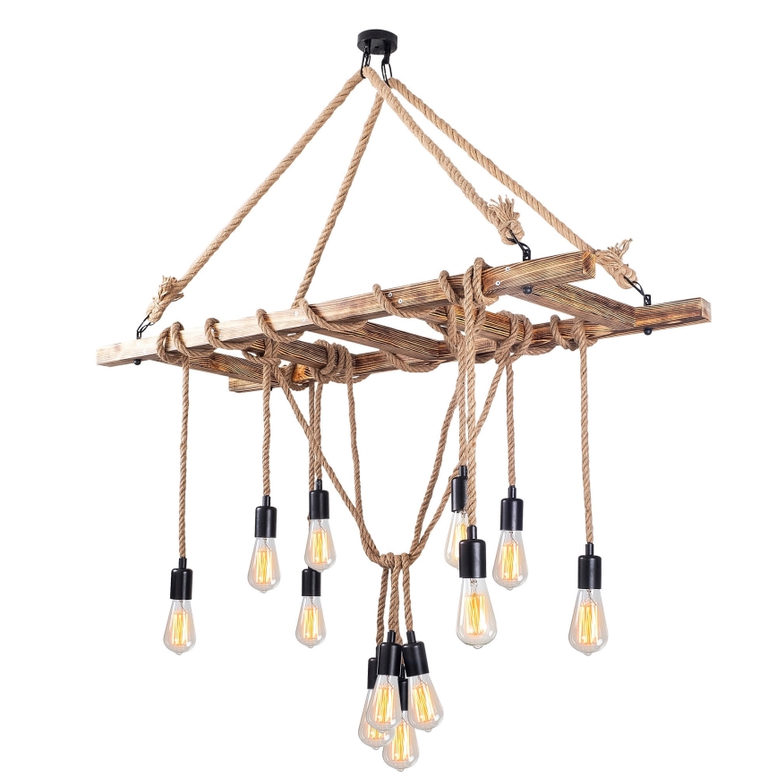 Luster na lane EREBOS 12xE27/40W/230V hnedý