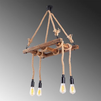 Luster na lane EREBOS 4xE27/40W/230V hnedý