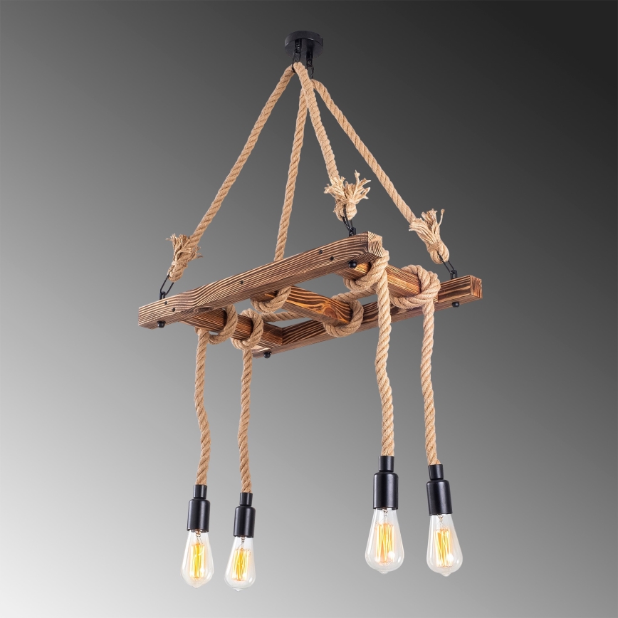 Luster na lane EREBOS 4xE27/40W/230V hnedý