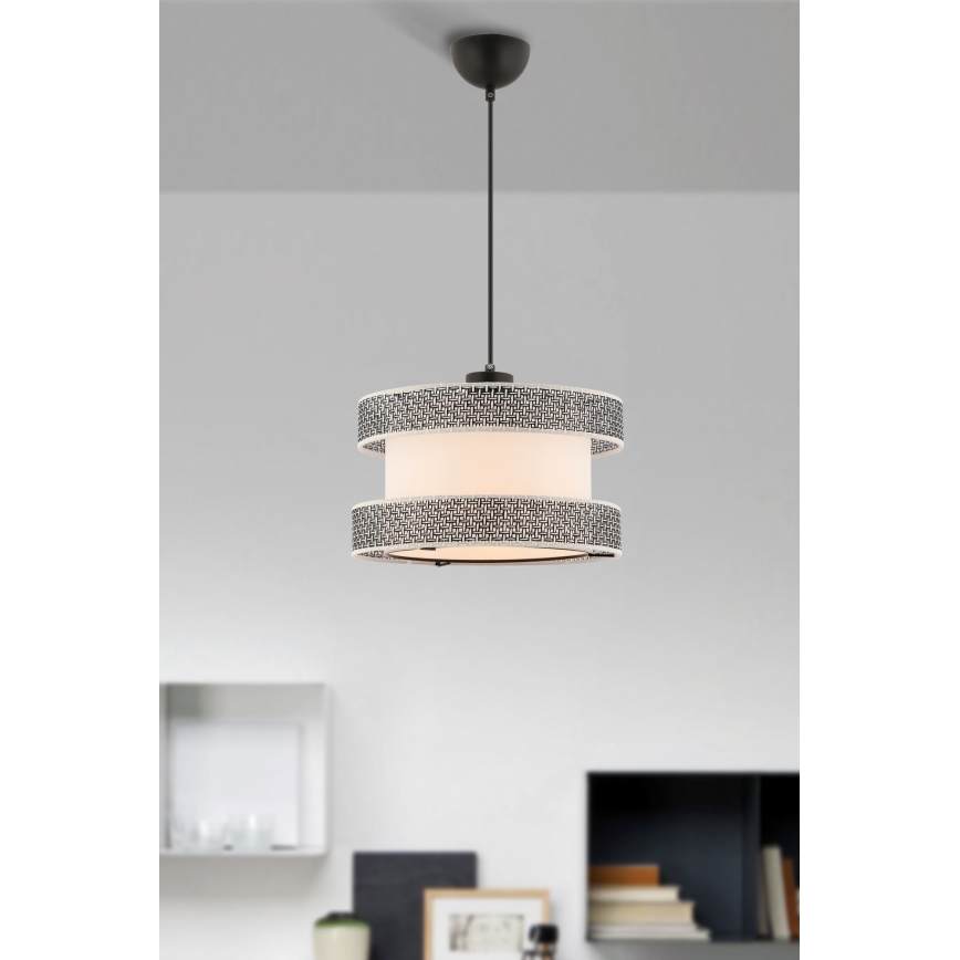 Luster na lane HALO 1xE27/60W/230V krémová/šedá