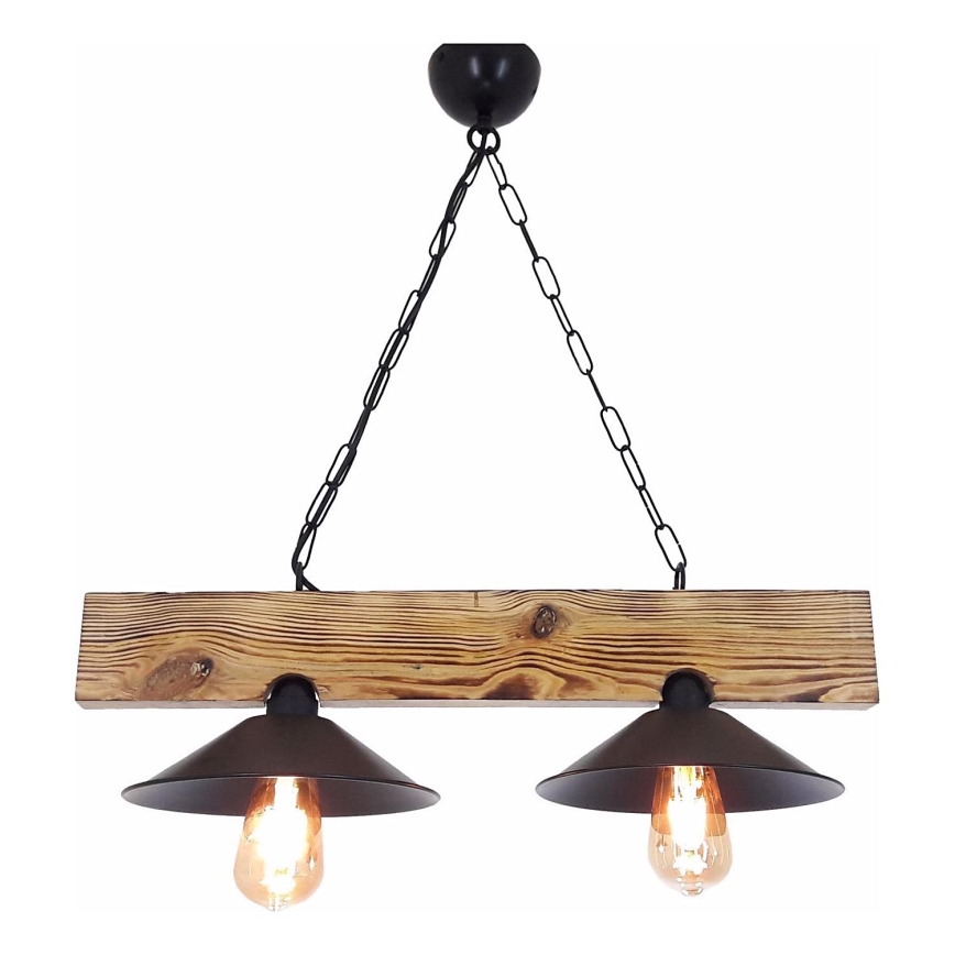 Luster na lane HEPSI 2xE27/40W/230V smrek orech