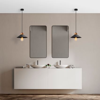Luster na laně MANAVGAT 1xE27/40W/230V čierna/hnedá