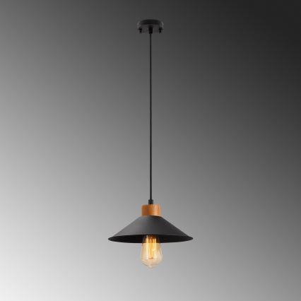 Luster na laně MANAVGAT 1xE27/40W/230V čierna/hnedá