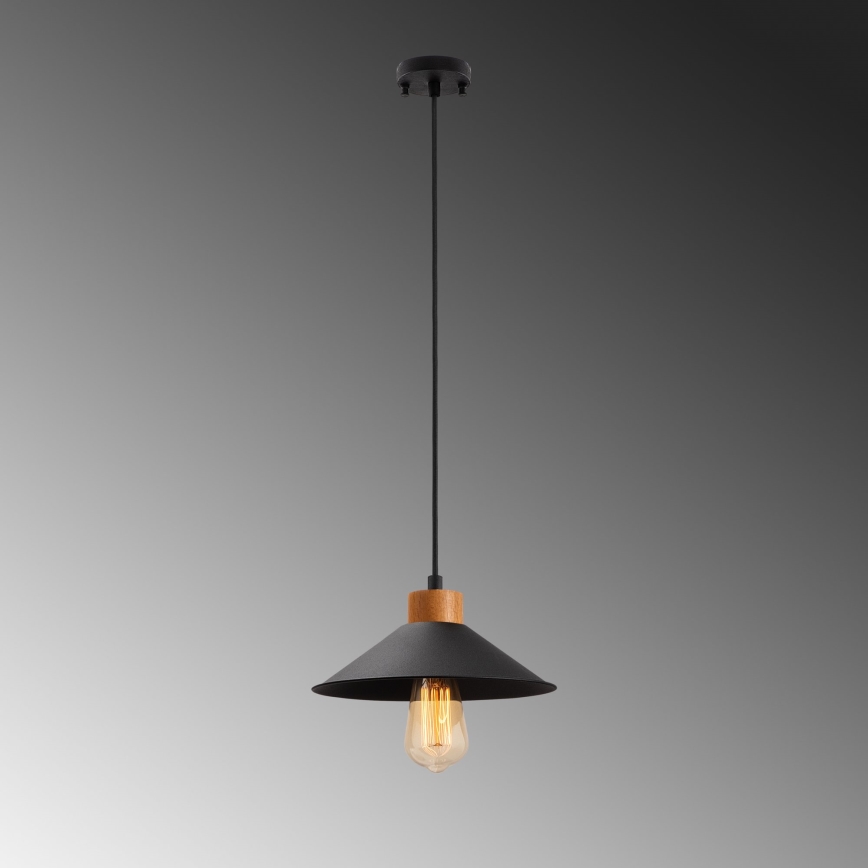 Luster na laně MANAVGAT 1xE27/40W/230V čierna/hnedá