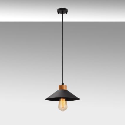 Luster na laně MANAVGAT 1xE27/40W/230V čierna/hnedá