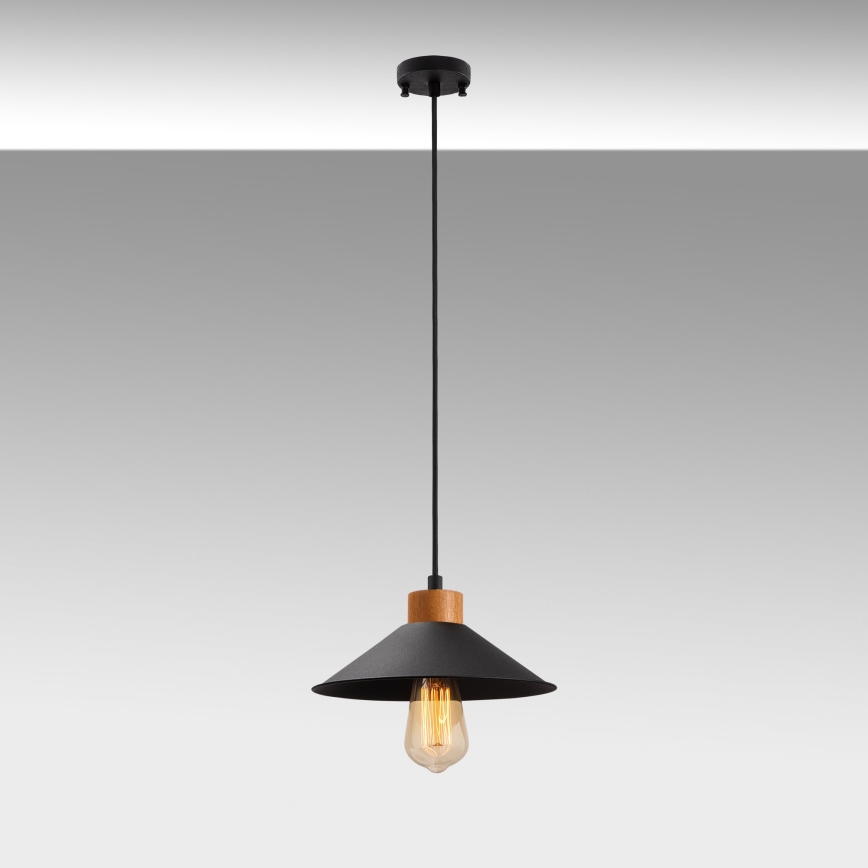 Luster na laně MANAVGAT 1xE27/40W/230V čierna/hnedá