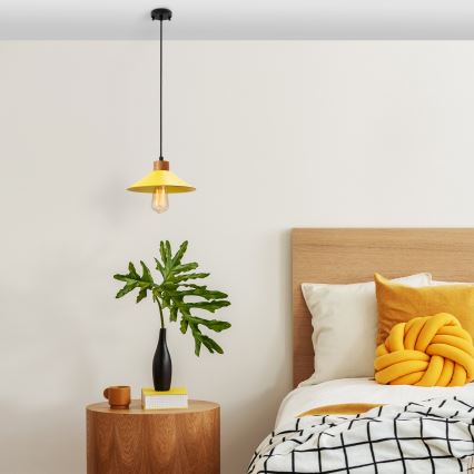 Luster na laně MANAVGAT 1xE27/40W/230V žltá/hnedá
