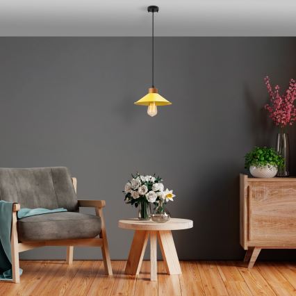 Luster na laně MANAVGAT 1xE27/40W/230V žltá/hnedá