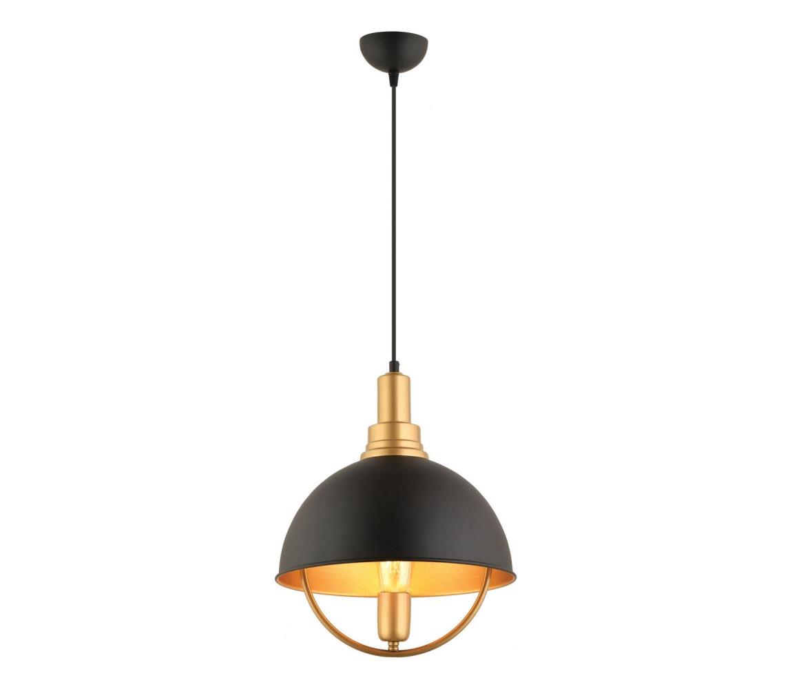 Luster na lane MONZA 1xE27/40W/230V priemer 30 cm čierna/zlatá 518LMS1126