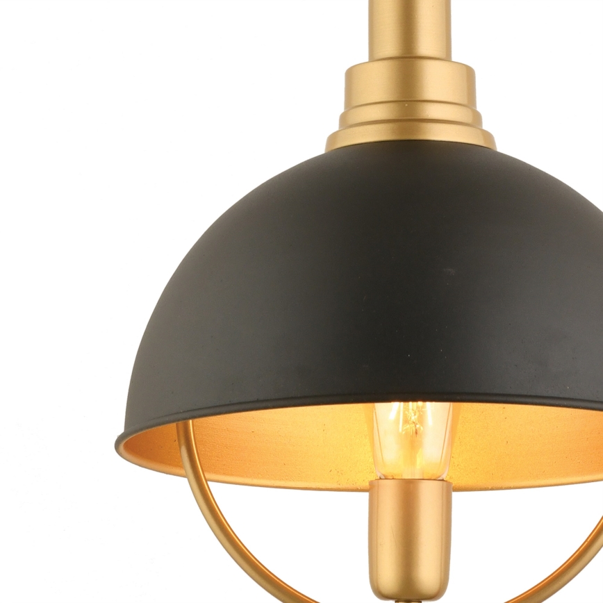 Luster na lane MONZA 1xE27/40W/230V priemer 30 cm čierna/zlatá