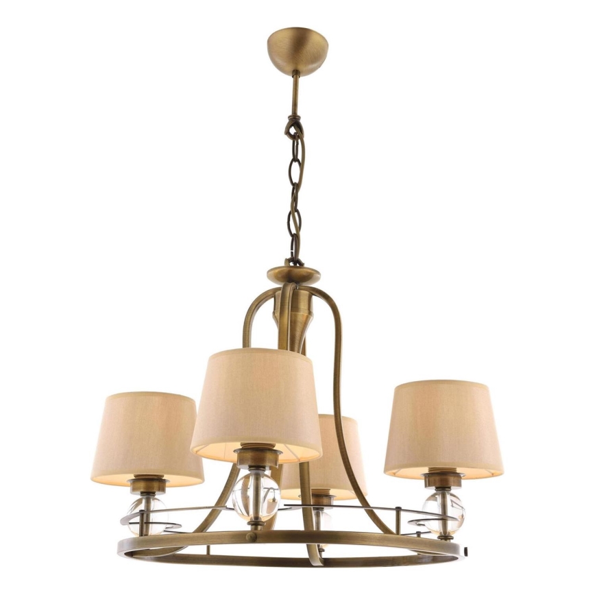 Luster na laně NARA 4xE27/40W/230V mosadz