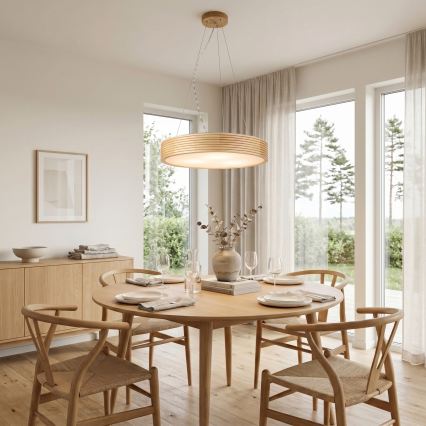 Luster na lane NATURAL MODERN 3xE27/15W/230V priemer 47,5 cm borovica