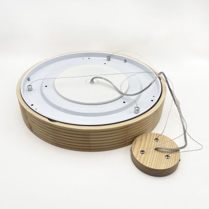 Luster na lane NATURAL MODERN 3xE27/15W/230V priemer 47,5 cm borovica