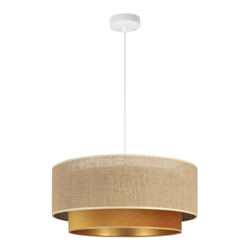 Luster na lane SARTA 1xE27/60W/230V medený/jutový