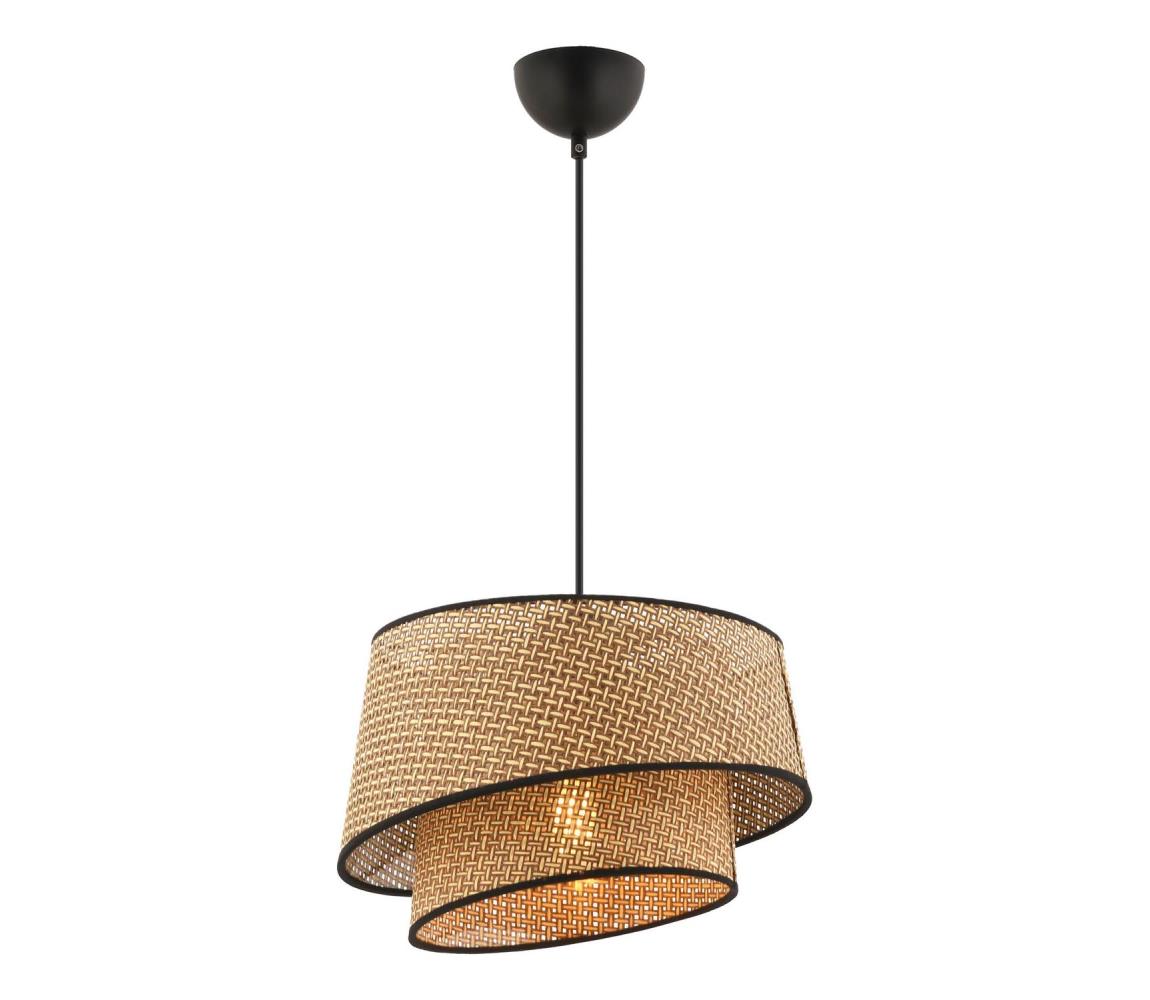 Luster na lankách BARETTE 1xE27/60W/230V hnedá/čierna 390FLH2480
