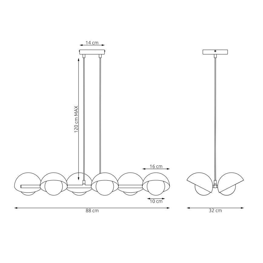 Luster na lankách BOOM 6xG9/8W/230V béžový