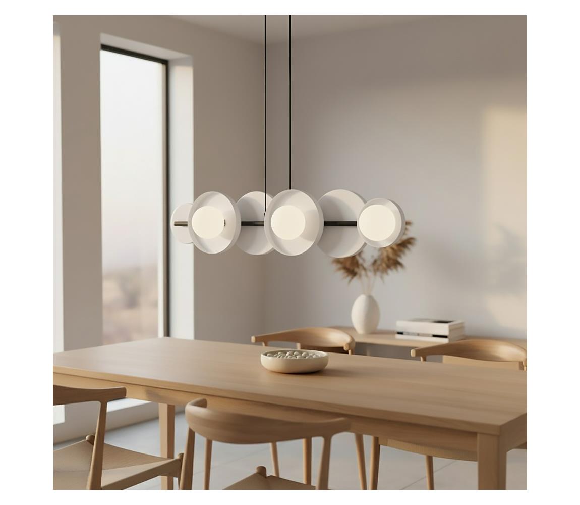 EMIBIG Luster na lankách MODEL 6xG9/8W/230V biela 1487/6