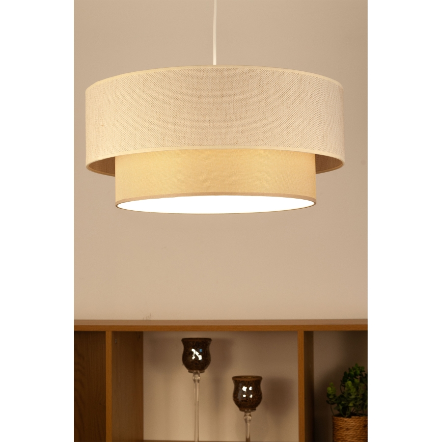 Luster na lankách NATIA 1xE27/60W/230V, priemer 45 cm, krémový