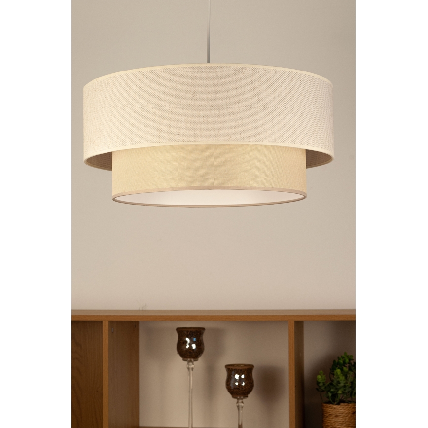 Luster na lankách NATIA 1xE27/60W/230V, priemer 45 cm, krémový
