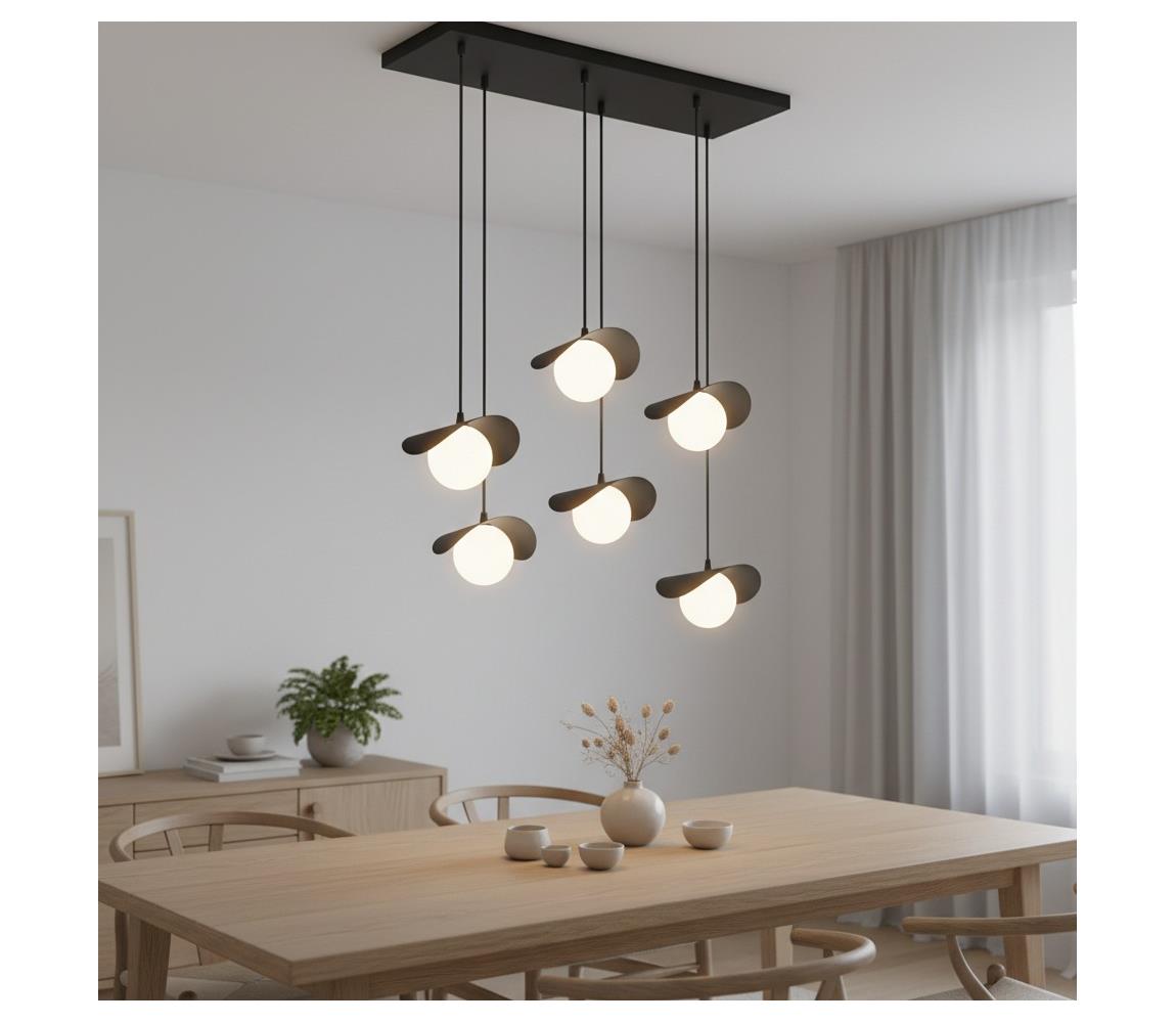 EMIBIG Luster na lankách RITUAL 6xG9/8W/230V čierna 1490/6