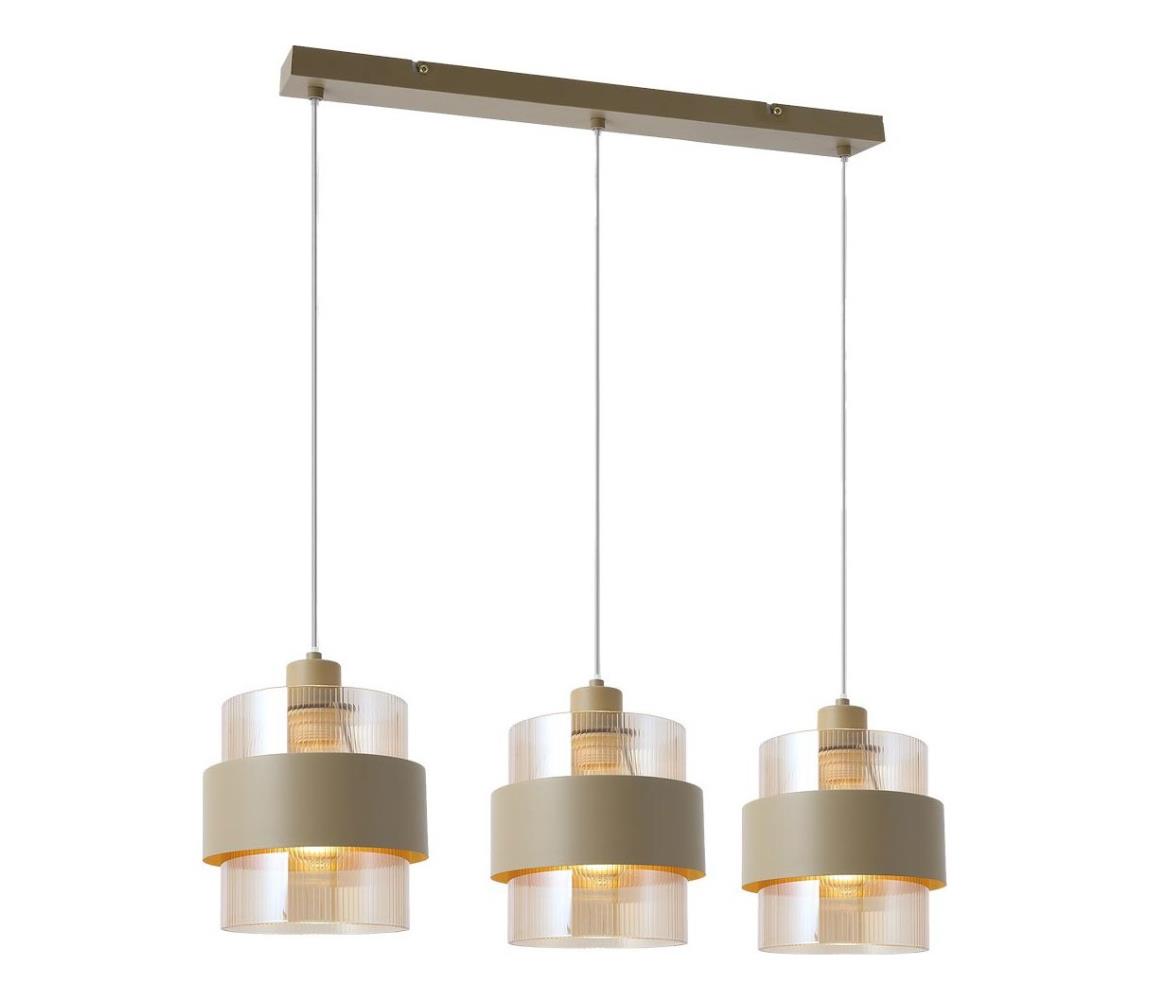 Luster na lankách VALENTINO 3xE27/15W/230V béžová/číra ML2239