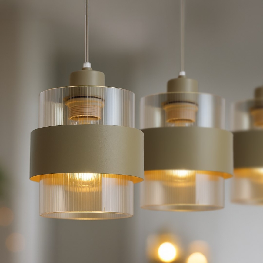 Luster na lankách VALENTINO 3xE27/15W/230V béžová/číra