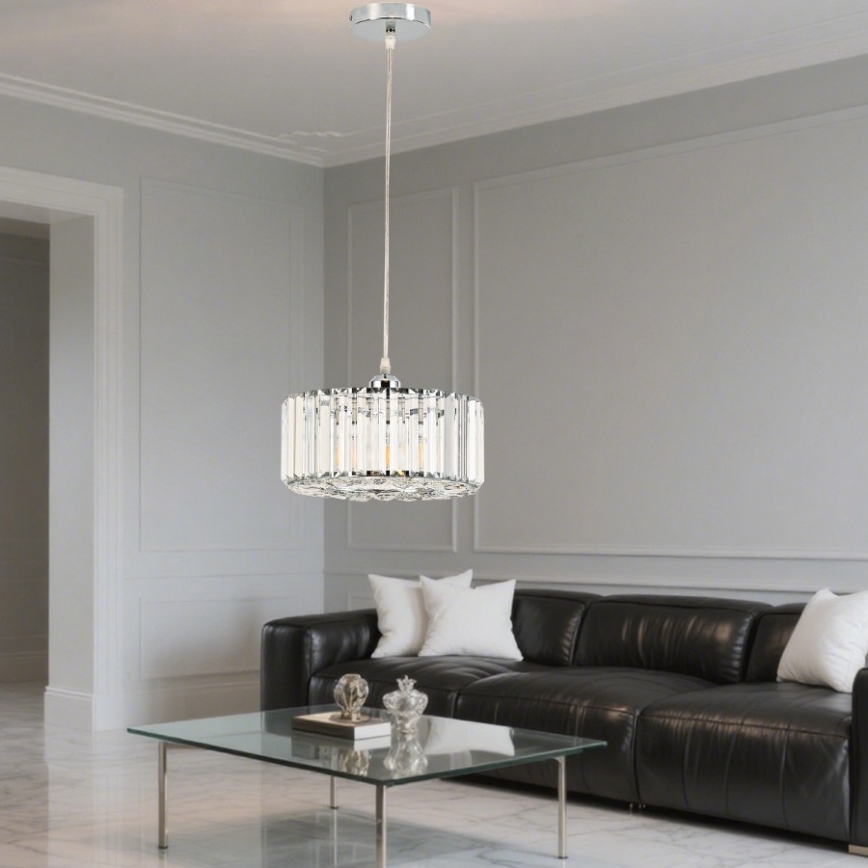 Luster na lankách VETRO 1xE27/60W/230V lesklý chróm