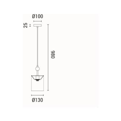 Luster na lanku 1xE14/15W/230V