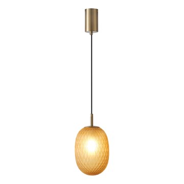 Luster na lanku 1xE14/25W/230V hnedá pr. 15 cm