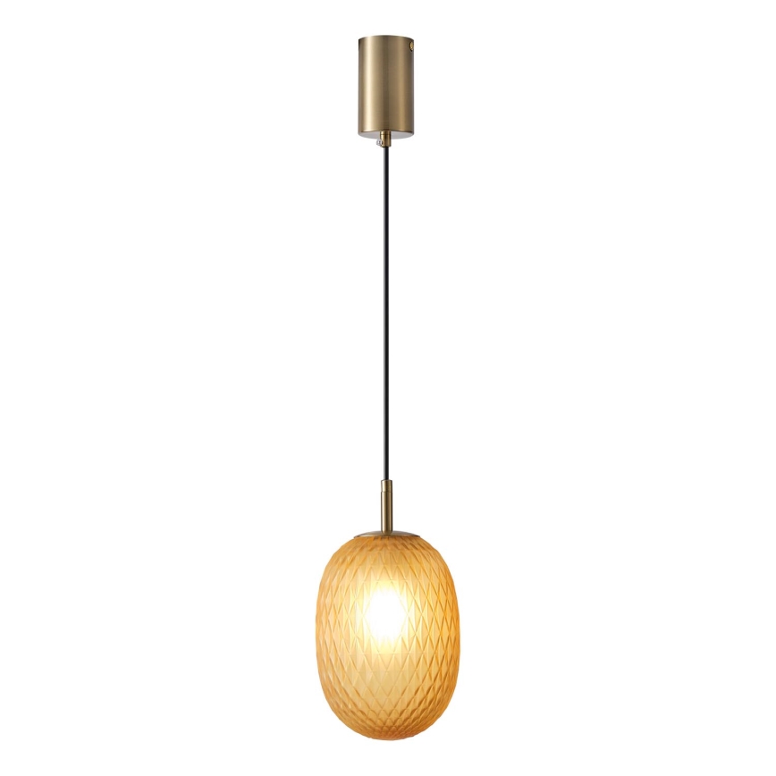 Luster na lanku 1xE14/25W/230V hnedá pr. 15 cm