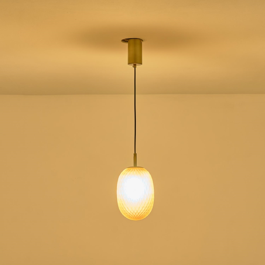 Luster na lanku 1xE14/25W/230V hnedá pr. 15 cm