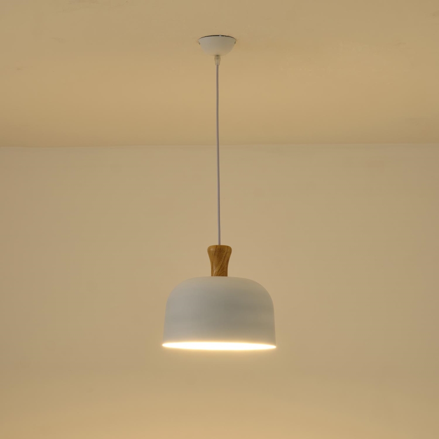 Luster na lanku 1xE27/15W/230V biela pr. 27 cm