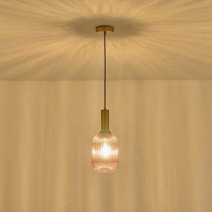 Luster na lanku 1xE27/15W/230V hnedá pr. 13 cm