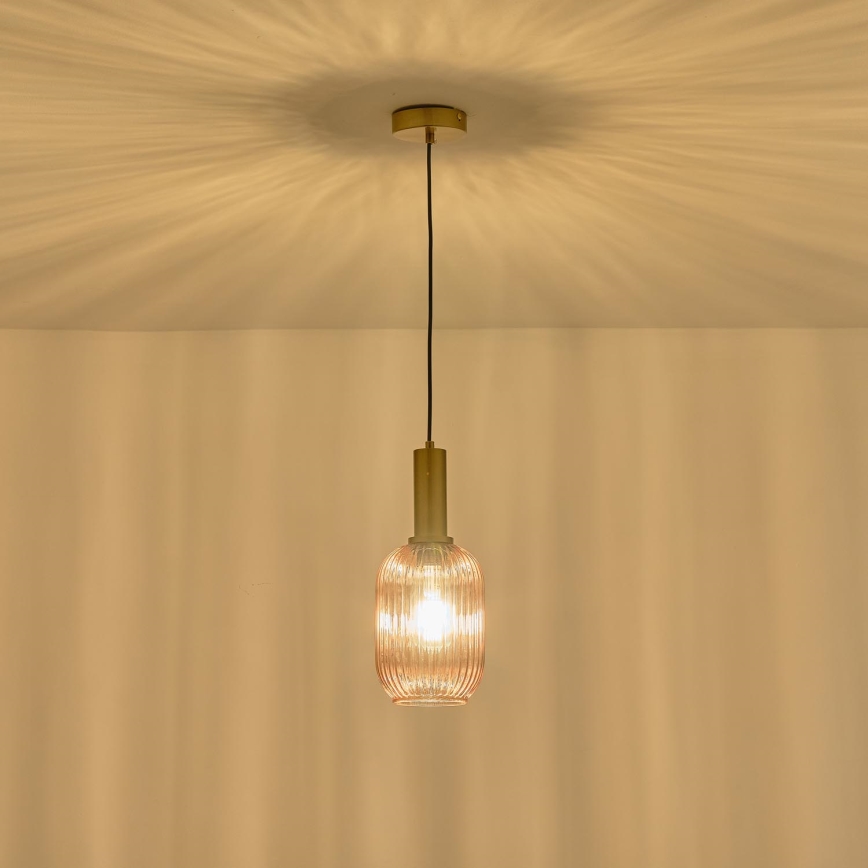 Luster na lanku 1xE27/15W/230V hnedá pr. 13 cm