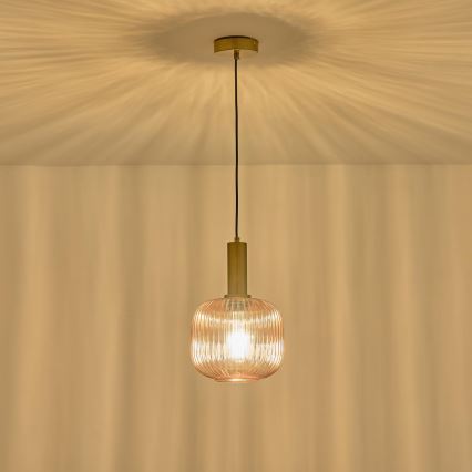Luster na lanku 1xE27/15W/230V hnedá pr. 20 cm