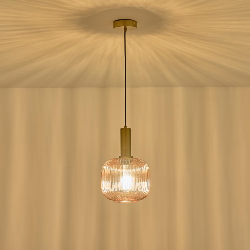Luster na lanku 1xE27/15W/230V hnedá pr. 20 cm