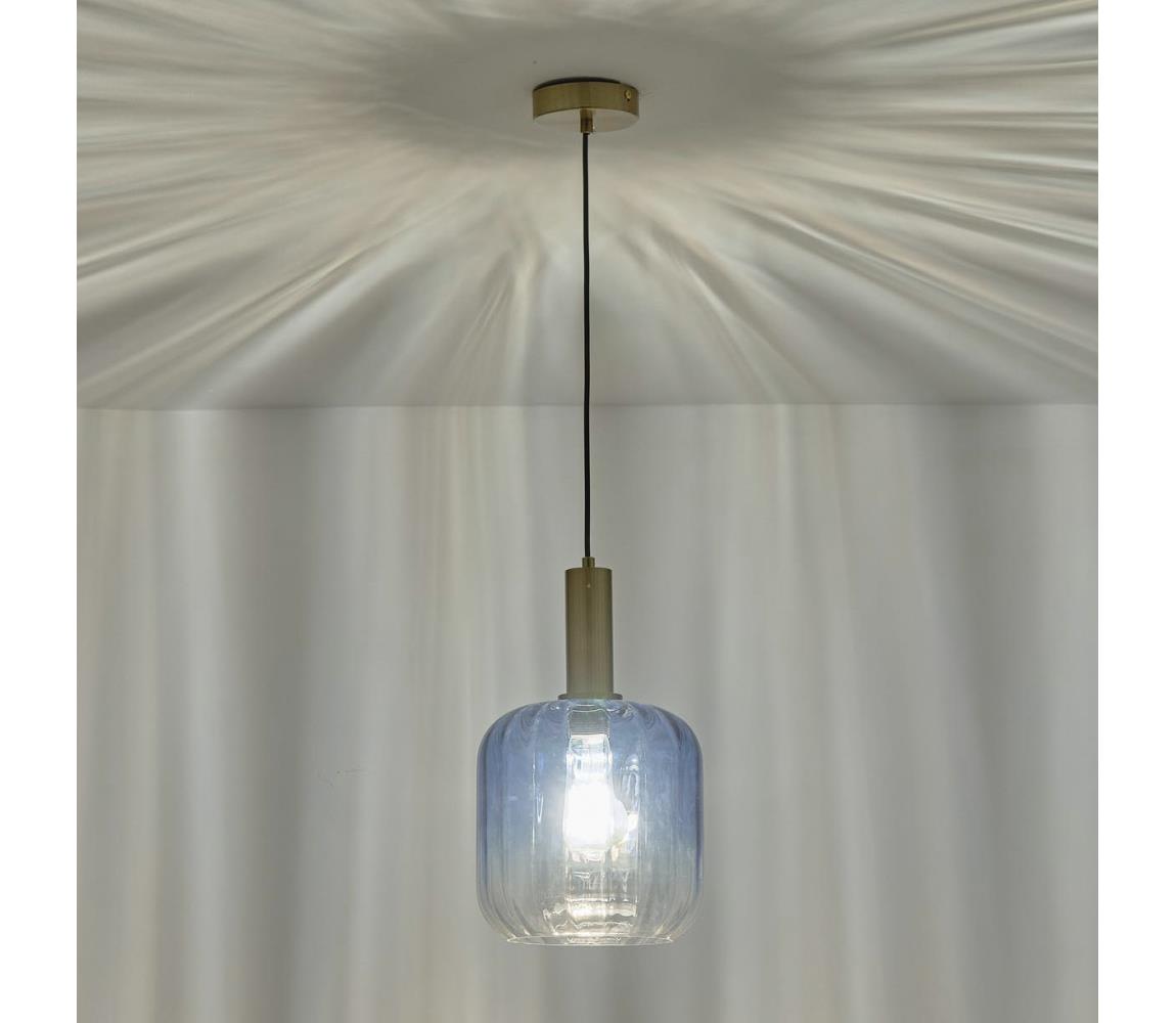 Eurolamp Luster na lanku 1xE27/15W/230V modrá/dymová