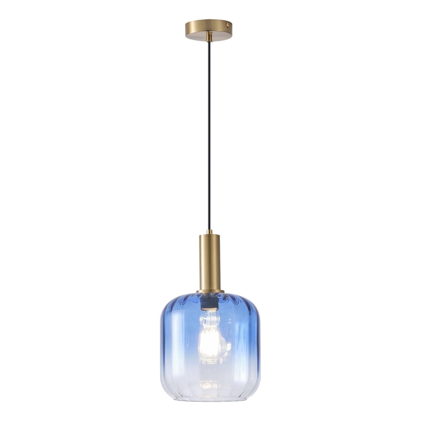 Luster na lanku 1xE27/15W/230V modrá/dymová pr. 20 cm