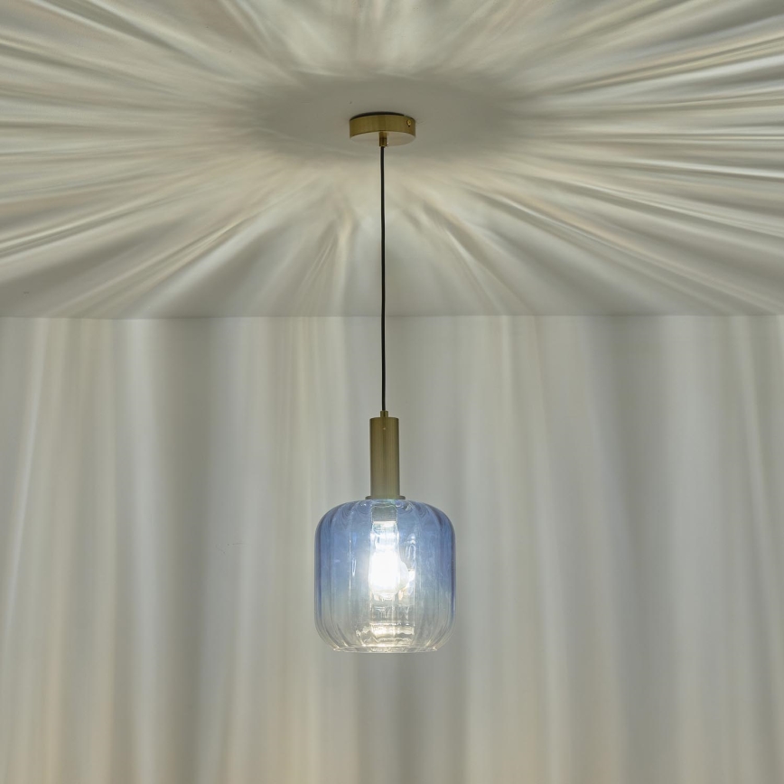 Luster na lanku 1xE27/15W/230V modrá/dymová pr. 20 cm