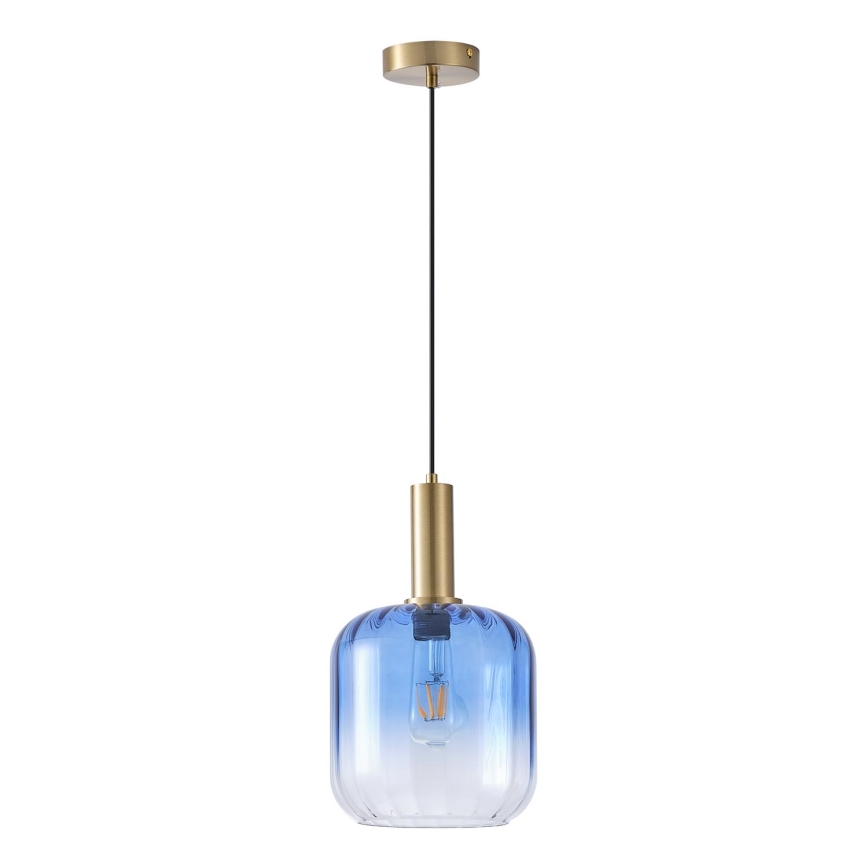 Luster na lanku 1xE27/15W/230V modrá/dymová pr. 20 cm