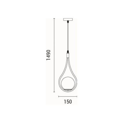 Luster na lanku 1xE27/15W/230V mosadz