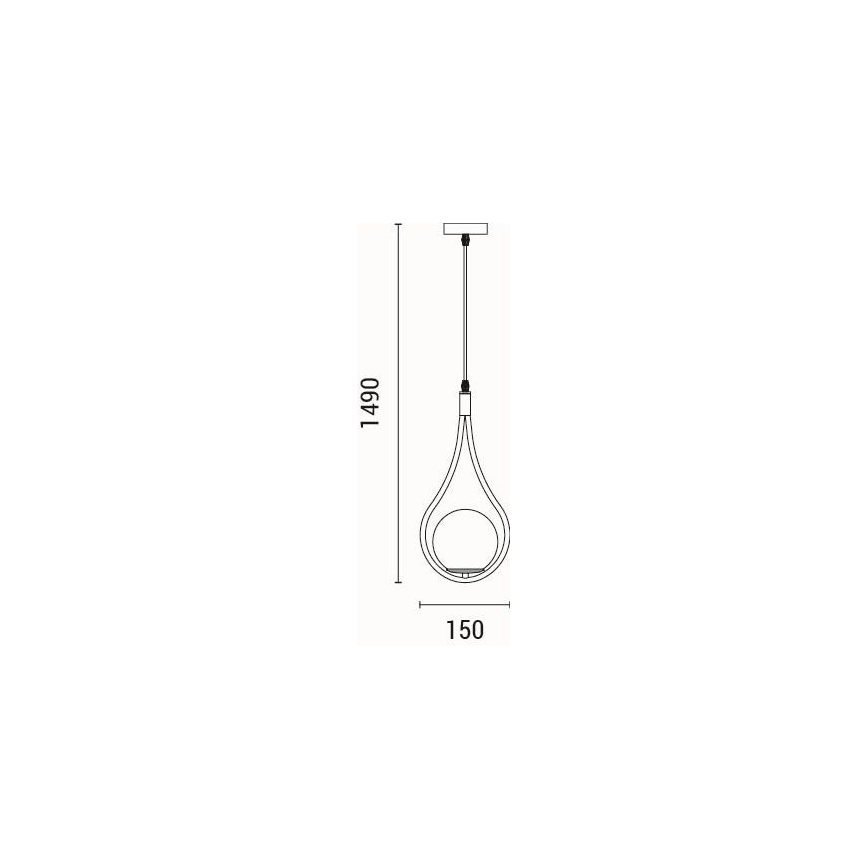 Luster na lanku 1xE27/15W/230V mosadz