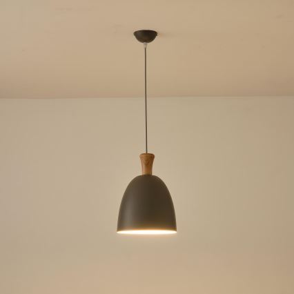 Luster na lanku 1xE27/15W/230V šedá pr. 23 cm