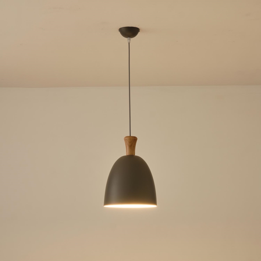 Luster na lanku 1xE27/15W/230V šedá pr. 23 cm